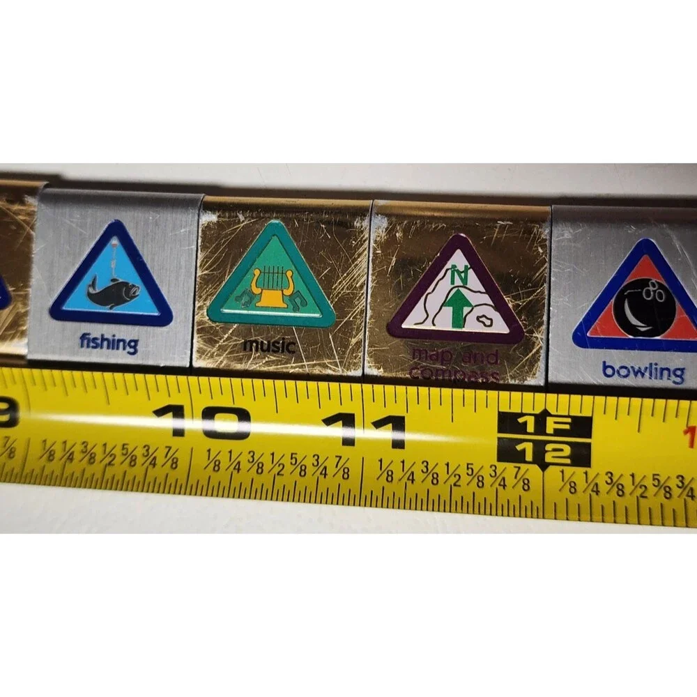 Boy Scouts of America Cub Blue Web Belt Gray Wolf Buckle Metal Sliding Badges